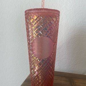 Starbucks 2021 Winter Holiday Jeweled Tumbler Cold Cup 24oz Rose Gold Christmas
